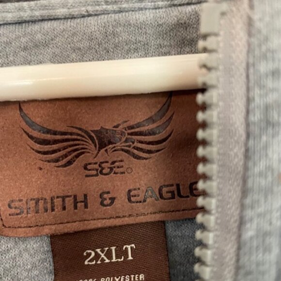 Smith & Eagle Gray Zip Up Hoodie, with Pockets Size 2XLT - Picture 2 of 3